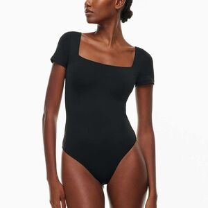 Babaton Black Square-Neck Bodysuit